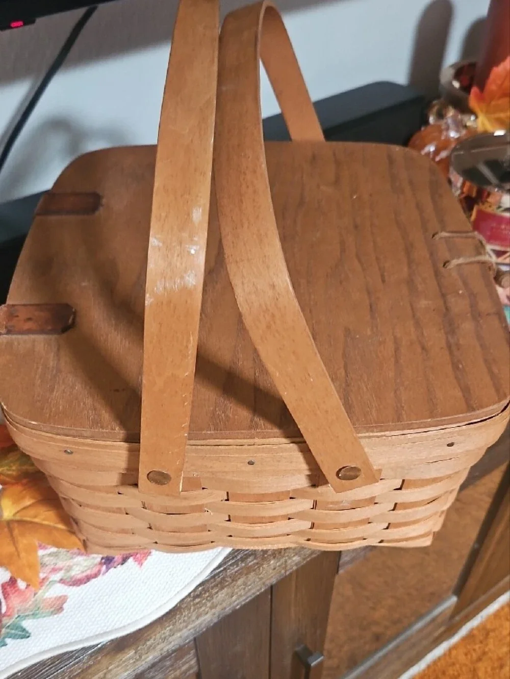 Longaberger Classic Woven Picnic Basket - Brown